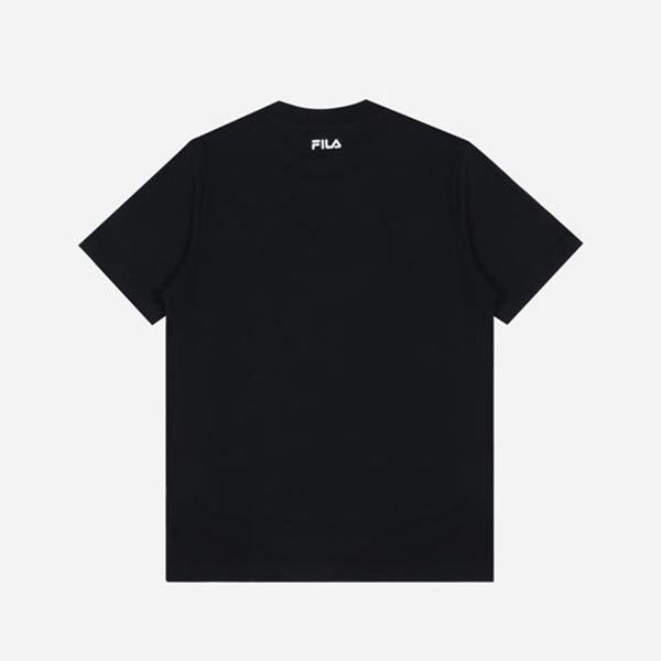 Camisetas Manga Corta Fila Hombre Negras - S/S - España 763249MRJ